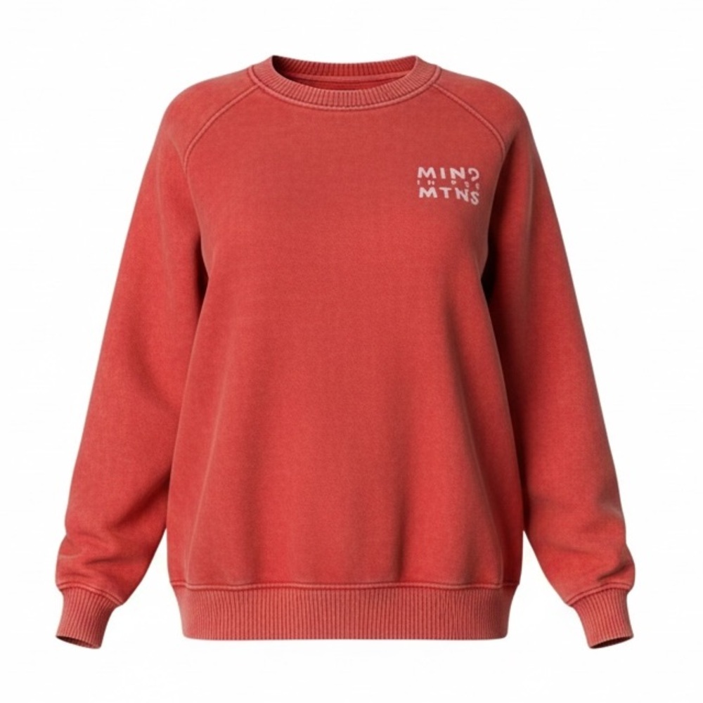 AERIE Down to Earth Oversized Crew Neck Sweatshirt Mind in the Mountains XS